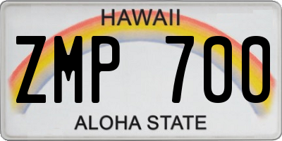 HI license plate ZMP700