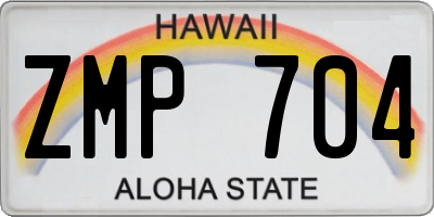 HI license plate ZMP704