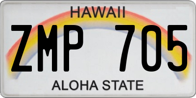HI license plate ZMP705