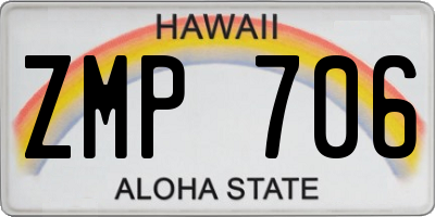 HI license plate ZMP706