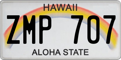 HI license plate ZMP707