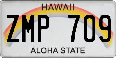 HI license plate ZMP709