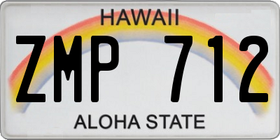 HI license plate ZMP712