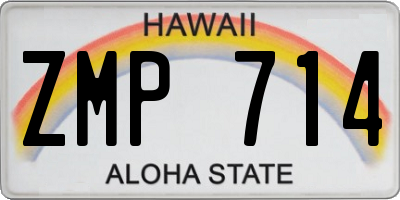 HI license plate ZMP714