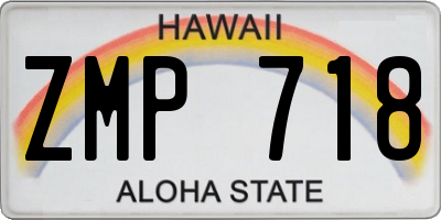 HI license plate ZMP718