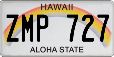 HI license plate ZMP727