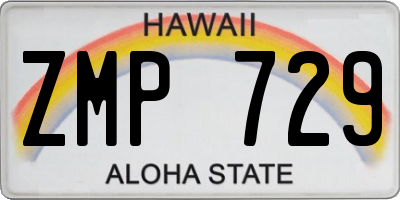HI license plate ZMP729