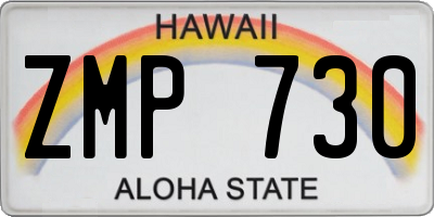 HI license plate ZMP730