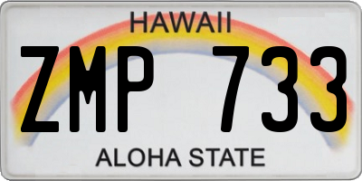HI license plate ZMP733