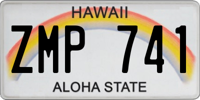 HI license plate ZMP741
