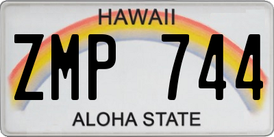 HI license plate ZMP744