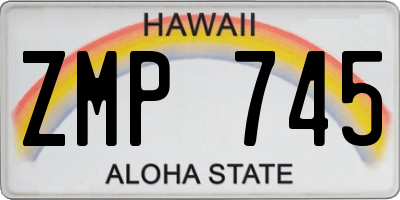 HI license plate ZMP745
