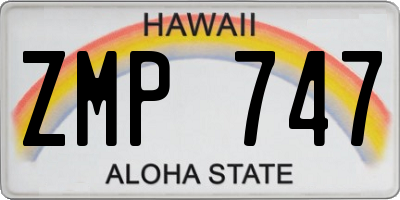 HI license plate ZMP747
