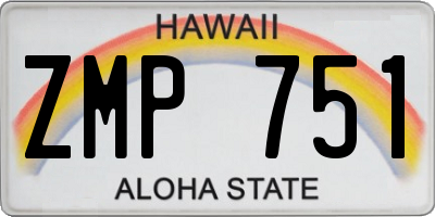 HI license plate ZMP751