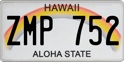 HI license plate ZMP752