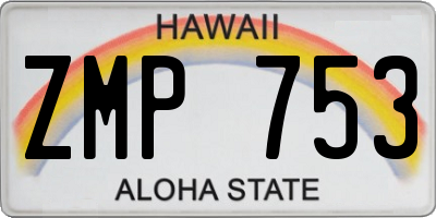 HI license plate ZMP753