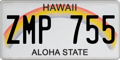 HI license plate ZMP755