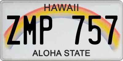 HI license plate ZMP757