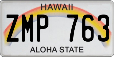HI license plate ZMP763