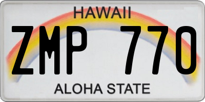 HI license plate ZMP770