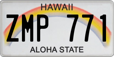 HI license plate ZMP771