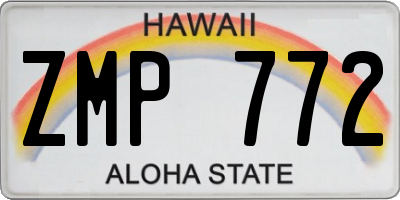 HI license plate ZMP772