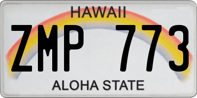 HI license plate ZMP773
