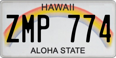 HI license plate ZMP774