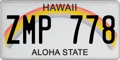 HI license plate ZMP778