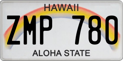 HI license plate ZMP780
