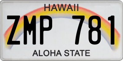 HI license plate ZMP781