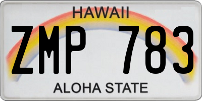 HI license plate ZMP783