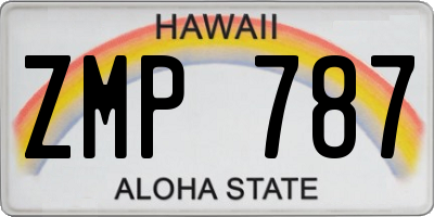 HI license plate ZMP787
