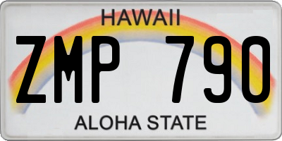 HI license plate ZMP790