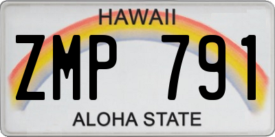 HI license plate ZMP791