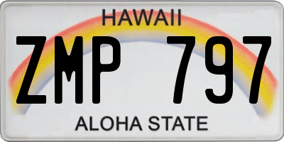 HI license plate ZMP797