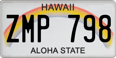 HI license plate ZMP798