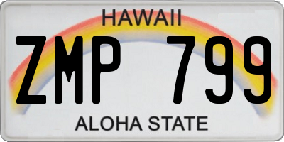 HI license plate ZMP799