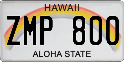 HI license plate ZMP800