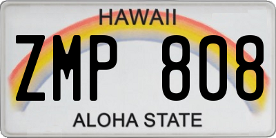 HI license plate ZMP808