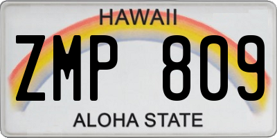 HI license plate ZMP809