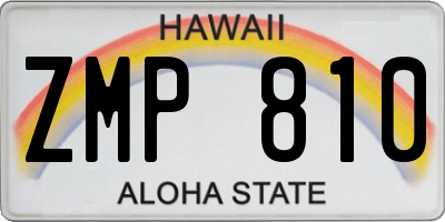 HI license plate ZMP810