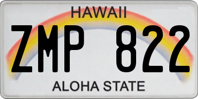 HI license plate ZMP822