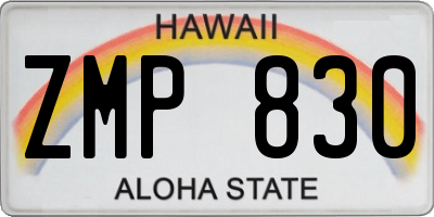HI license plate ZMP830