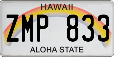HI license plate ZMP833