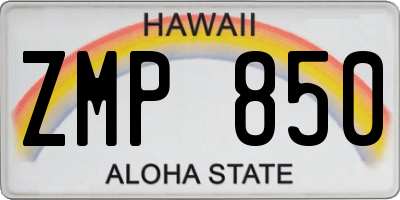 HI license plate ZMP850