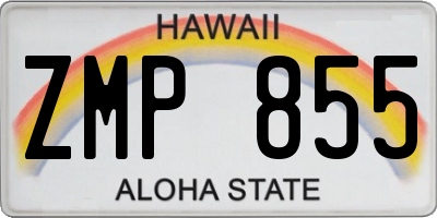 HI license plate ZMP855