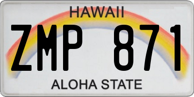 HI license plate ZMP871