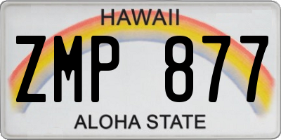 HI license plate ZMP877