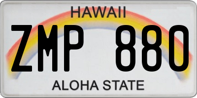 HI license plate ZMP880